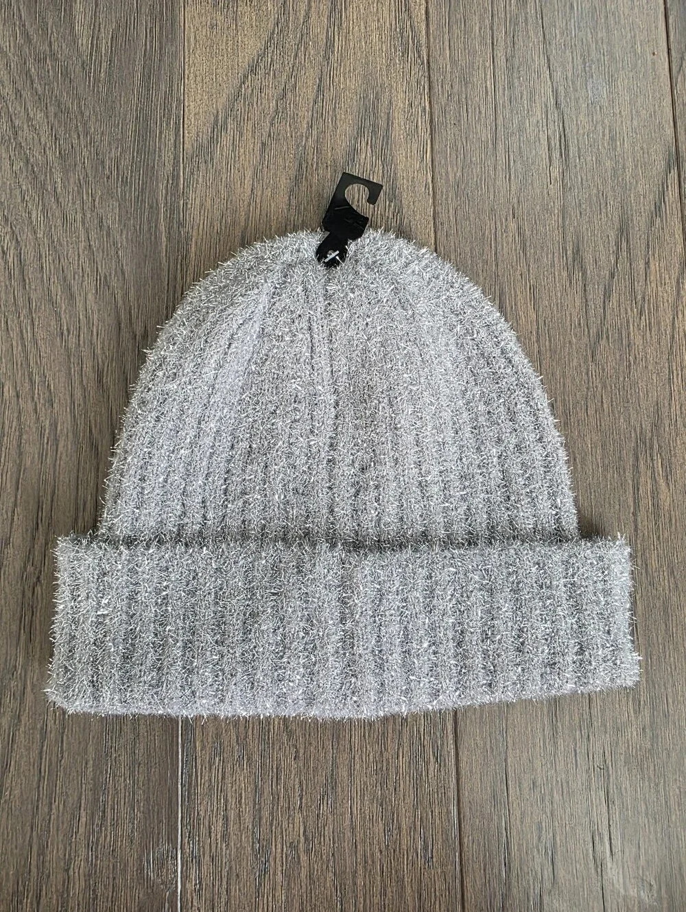 kate spade Metallic Silver/Gray Sparkle Beanie NWT One Size Fits All